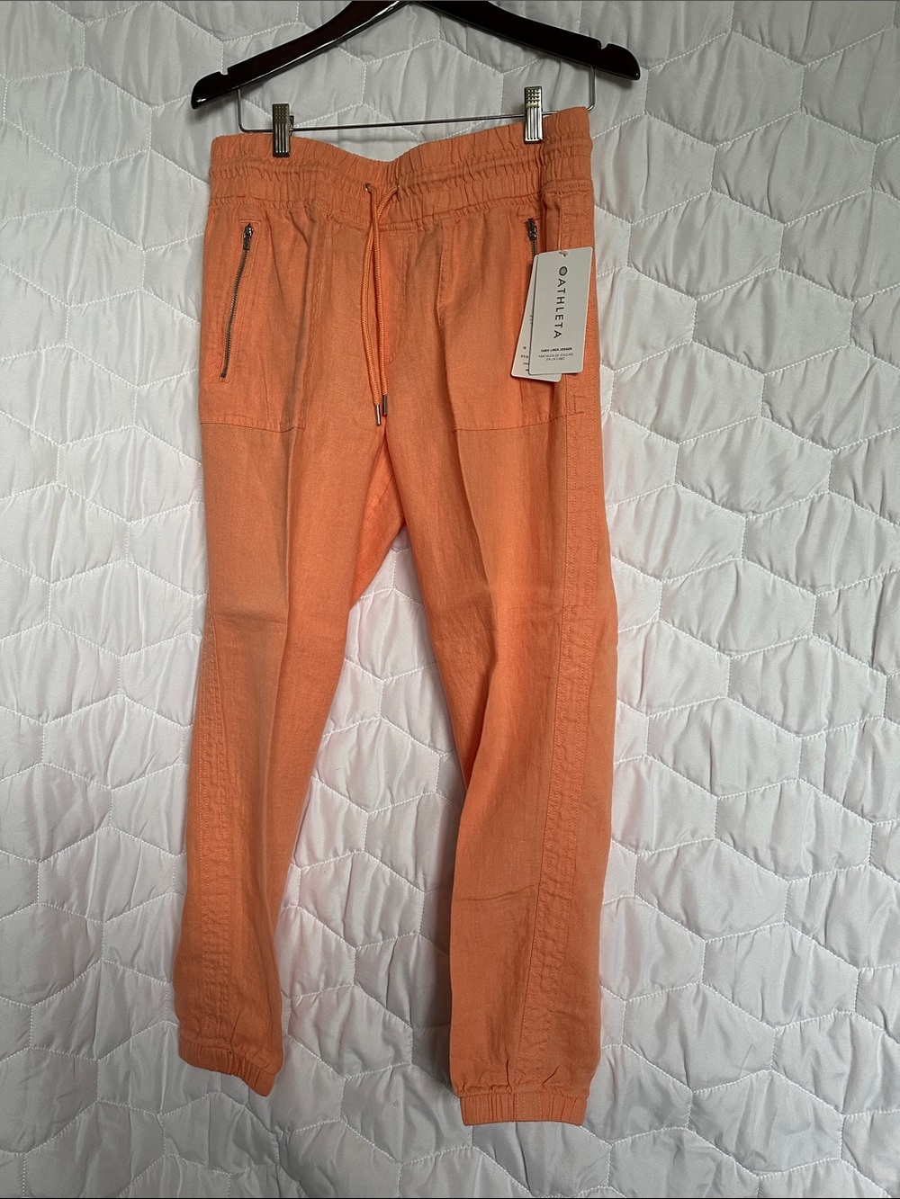 Athleta Cano Linen Jogger in Orange